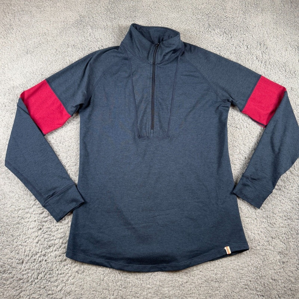 Marine Layer Weekend Sport Women's Navy Red Victoria 1/4 Zip Pullover Size Small